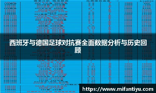 西班牙与德国足球对抗赛全面数据分析与历史回顾